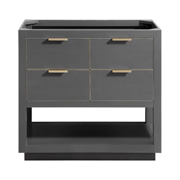 Avanity Allie 36-in Twilight Grey Bathroom Vanity Cabinet with Gold Hardware