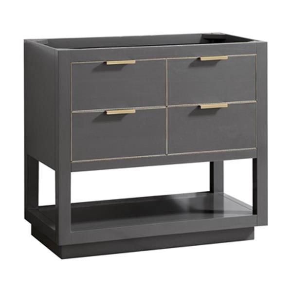 Avanity Allie 36-in Twilight Grey Bathroom Vanity Cabinet with Gold Hardware