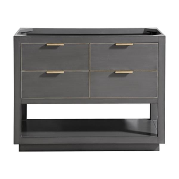 Avanity Allie 42-in Twilight Grey with Gold Trim Bathroom Vanity Cabinet