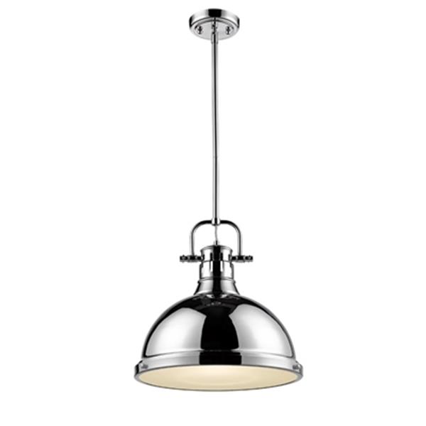 Golden Lighting 3604-L CH-CH 1 Light Pendant with Rod,3604-L