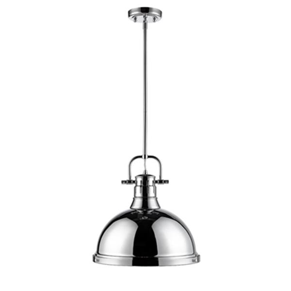 Golden Lighting 3604-L CH-CH 1 Light Pendant with Rod,3604-L