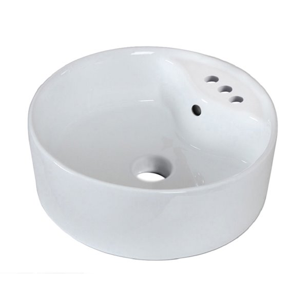 American Imaginations Above-Counter Vessel - 18.25-in - Ceramic - White