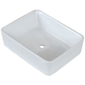 Vasque avec trop-plein, 18,75", céramique, blanc