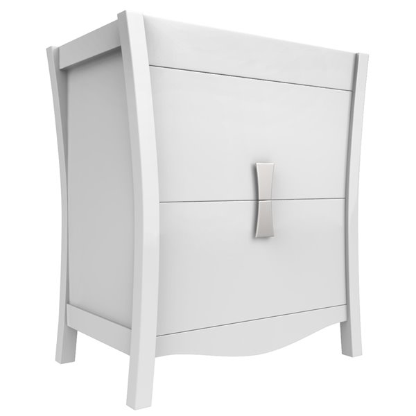American Imaginations Bow 30-in White Single Sink Bathroom Vanity with White Ceramic Top