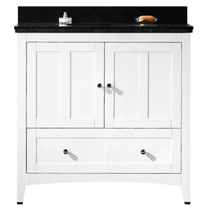 Ens. de vanité Shaker, évier simple, 36", blanc