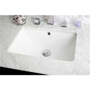 American Imaginations CUPC Certified Undermount Sink - 18.25-in x 5-in - White