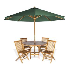 Ensemble de table ronde, chaises et parasol , 6 pièces
