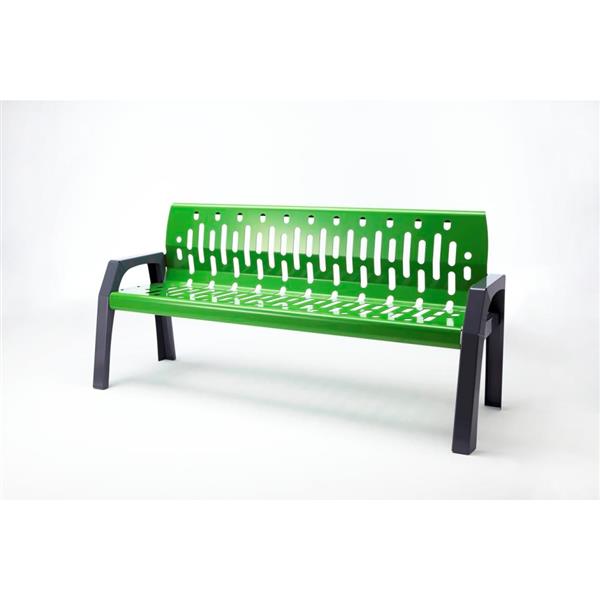 Banc en acier Stream, 6 pi, vert