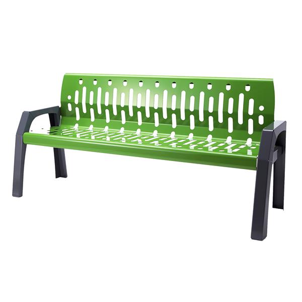 Frost Stream Steel Bench - 6-ft - Green