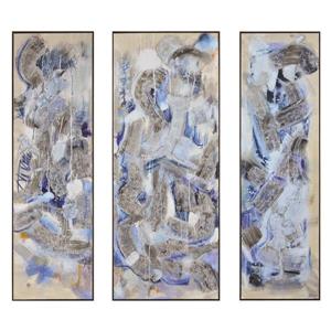 Notre Dame Design Oracle Wall Art - 62-in x 25.5-in- Blue - 3 pcs