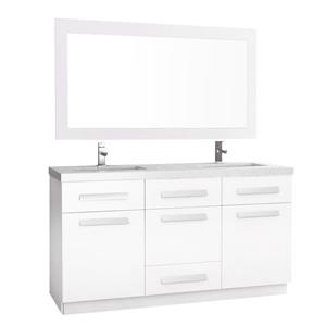 Meuble-lavabo double avec miroir Moscony, 60