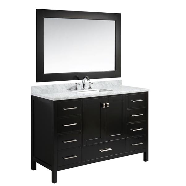 Single Vanity With Matching Mirror 54, 54 Bathroom Vanity