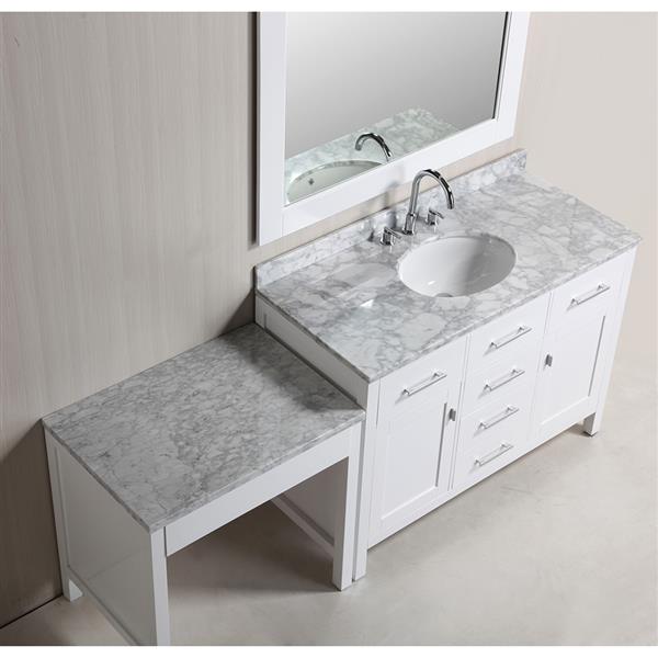 Design Element London Vanity And Make, Bathroom Vanity With One Sink And Makeup Area