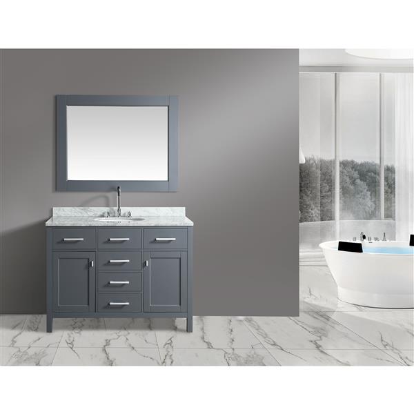 DESIGN ELEMENT London Single Vanity with Matching Mirror - 48