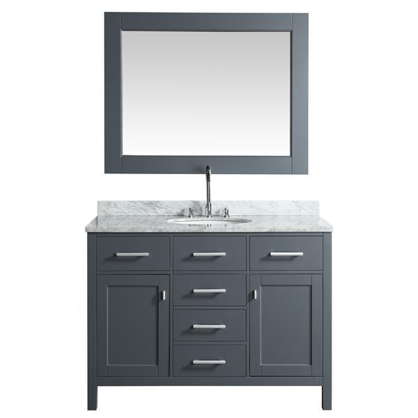 DESIGN ELEMENT London Single Vanity with Matching Mirror - 48