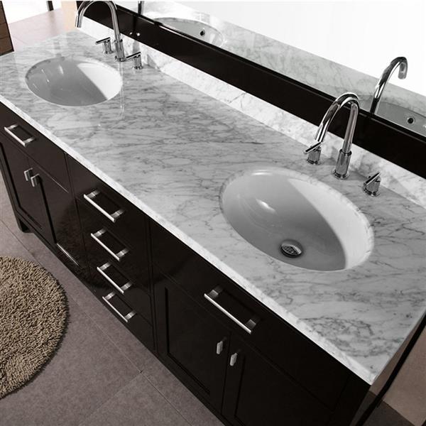 London Double Vanity with Matching Mirror - 72" - Espresso