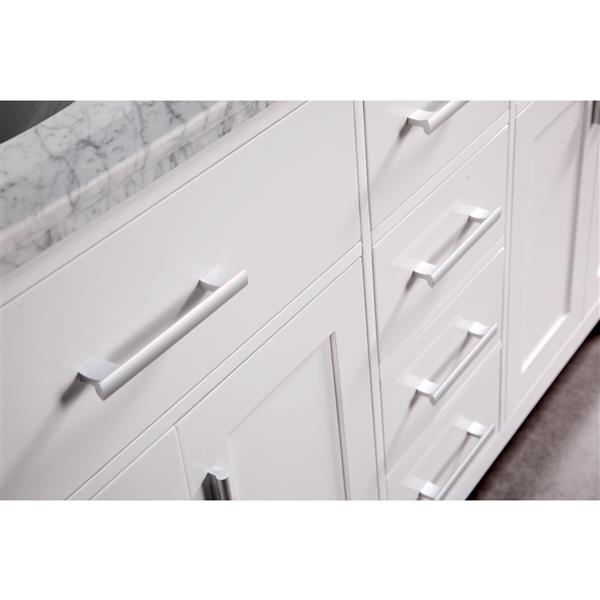 London Double Vanity with Matching Mirror - 61" - White