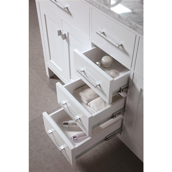 London Double Vanity with Matching Mirror - 61" - White