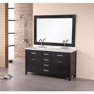 Meuble-lavabo double avec miroir London, 61
