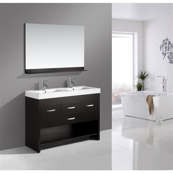 Citrus Double Vanity with Matching Mirror - 48" - Espresso