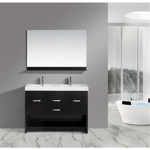 Citrus Double Vanity with Matching Mirror - 48" - Espresso