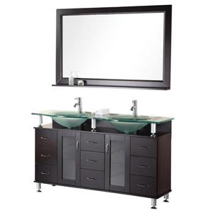Meuble-lavabo double avec miroir Huntington, 60