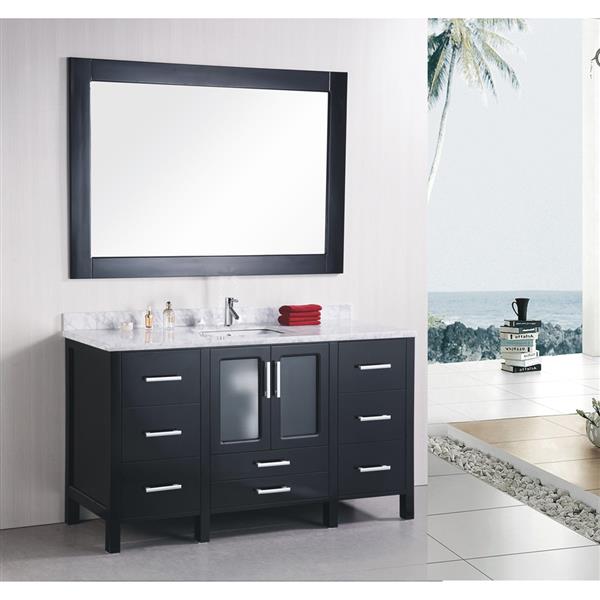 Stanton Single Vanity with Matching Mirror - 60" - Espresso