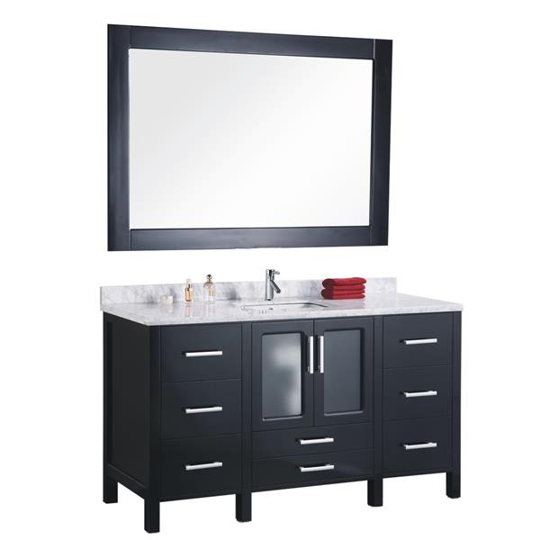 Stanton Single Vanity with Matching Mirror - 60" - Espresso