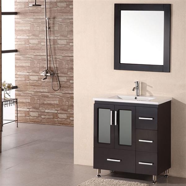 Stanton Single Vanity with Matching Mirror - 32" - Espresso