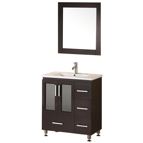Stanton Single Vanity with Matching Mirror - 32" - Espresso