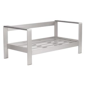 Structure de sofa extérieur Cosmopolitan de Zuo Modern, 24,6 po x 56,7 po, aluminium brossé