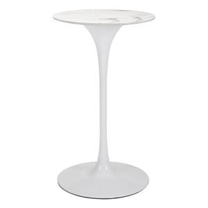 Zuo Modern Dylan Bar Table - 24.8-in x 42.9-in - Faux Marble - White