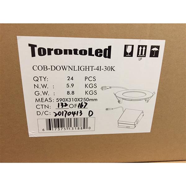 TorontoLed Downlight - 4-in - White