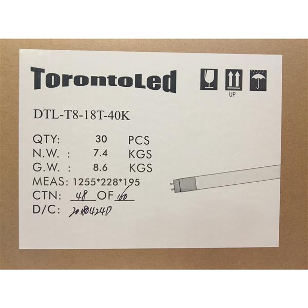 TorontoLed Light - cUL&DLC Led T8 Tube - Daylight