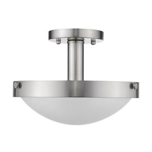 Semi-plafonnier Whitfield à 2 lumières, acier inoxydable satiné