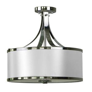 Semi-plafonnier à 3 lumières, 15,4" x 16", chrome poli