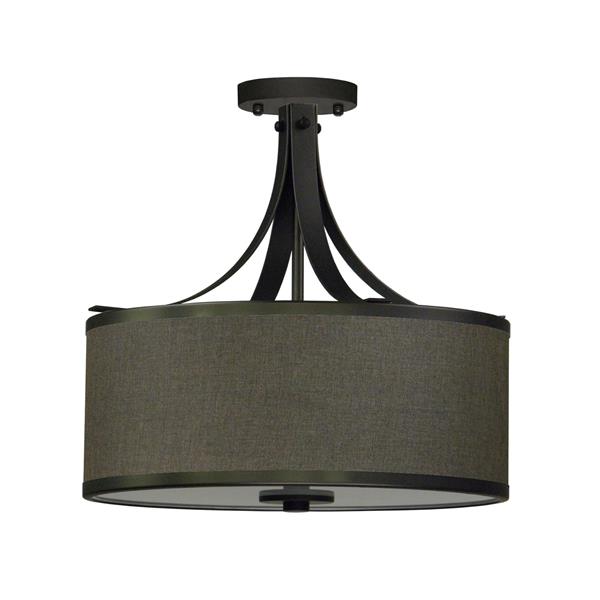 Whitfield Lighting Semi-Flush Mount Light - 3 Lights - 15-in x 16-in - Ebony Bronze