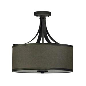 Whitfield Lighting Semi-Flush Mount Light - 3 Lights - 15-in x 16-in - Ebony Bronze