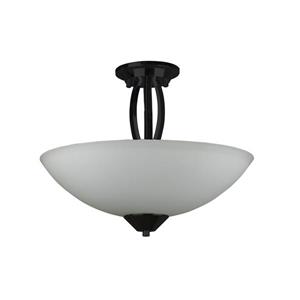 Whitfield Lighting Semi-Flush Mount Light - 3 Lights - 12-in x 16-in - White Glass