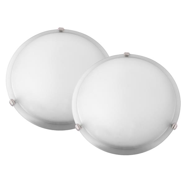 Whitfield Lighting Twin Flush Mount Light - 3 Lights - Brushed Finish - 16-in - Set of 2