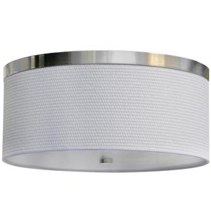 Whitfield Lighting Flush Mount Light - 2 LED Lights - 6-in x 16-in - White Fabric