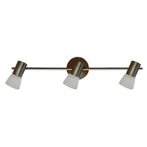 Luminaire Whitfield sur rail à 3 lumières, 26,8 po, acier inoxydable satiné