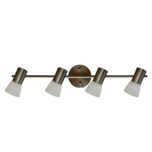 Luminaire Whitfield sur rail à 4 lumières, 26,8 po, acier inoxydable satiné