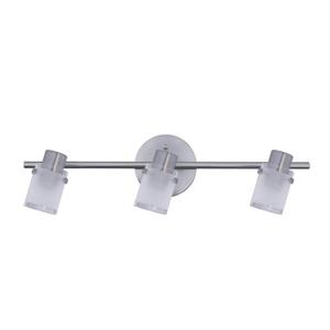 Luminaire Whitfield sur rail à 3 lumières Sienna, 20,87 po, acier satiné