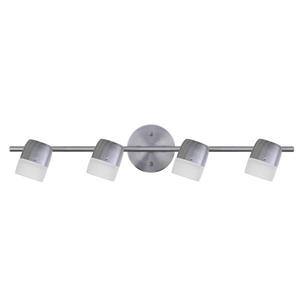 Luminaire Whitfield sur rail à 4 lumières Erin, 26,4 po, acier satiné