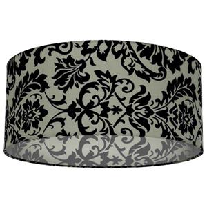 Whitfield Lighting Modena Lamp Shade - 16-in x 7-in - Black/Grey Damask Pattern