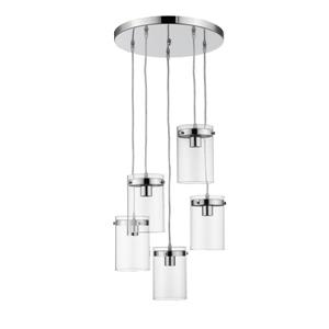 Luminaire suspendu Whitfield à 5 lumières, 7,5 po, chrome poli