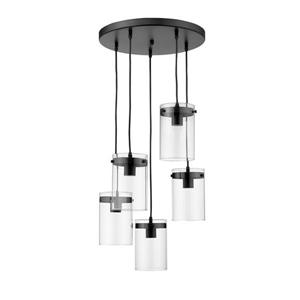 Whitfield Lighting Pendant Light - 5 Lights- 7.5-in - Black