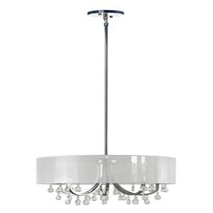 Lustre Whitfield à 4 lumières avec abat-jour, 15,7 po x 21,7 po, chrome