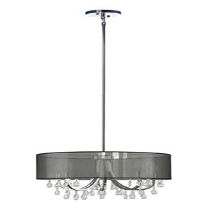 Lustre Whitfield à 4 lumières avec abat-jour, 15,7 po x 21,7 po, noir